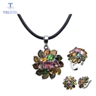 Женский ювелирный набор TBJ, Ювелирное Украшение с натуральным турмалиновым камнем в стиле классического дизайна из серебра 925 пробы, подарок на день Святого Валентина