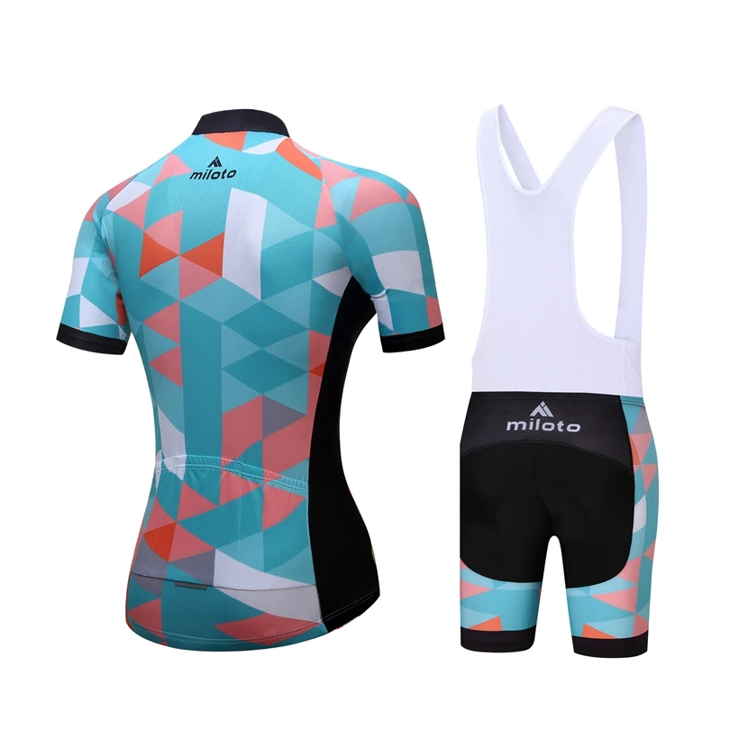 MILOTO для женщин Велоспорт Ropa Ciclismo велосипед короткий рукав Джерси нагрудник шорты комплект Велосипедный спорт для девочек спортивная одежда костюм