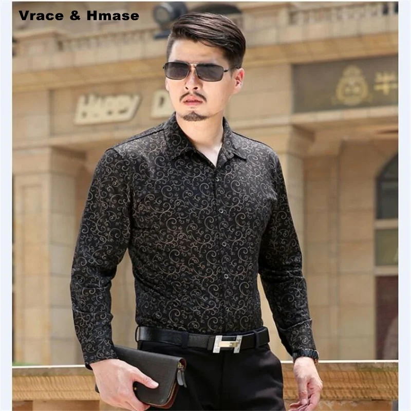 

Прямые продажи с фабрики, деловая Повседневная модная рубашка с длинным рукавом и принтом, Новое поступление, Весенняя Высококачественная Хлопковая мужская рубашка, Женская