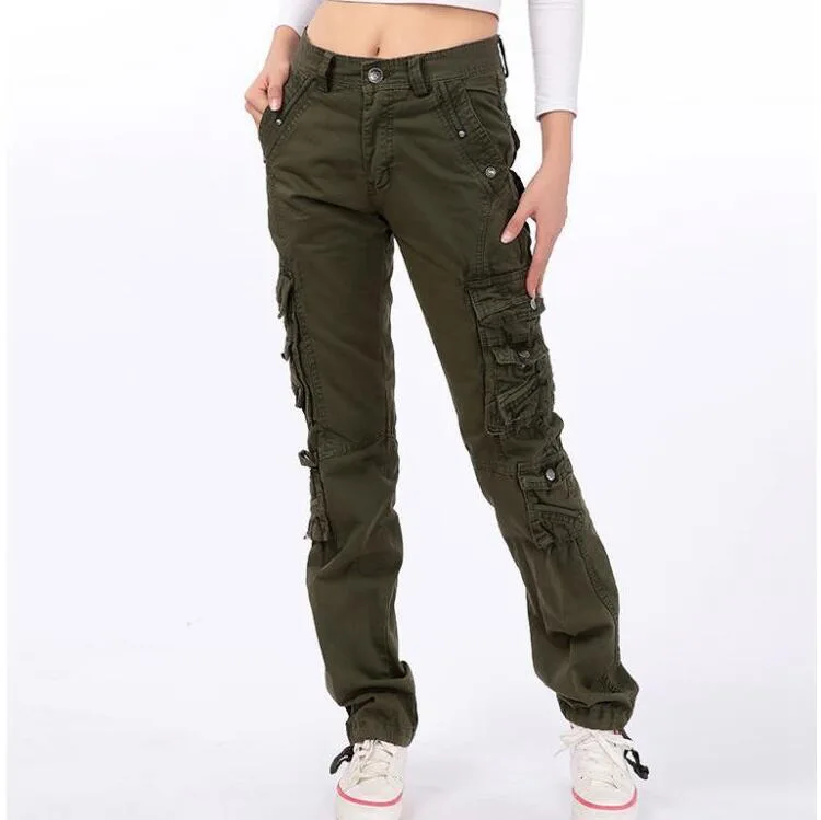 Брюки карго #0905 черные в стиле хип хоп женские повседневные для бега уличная