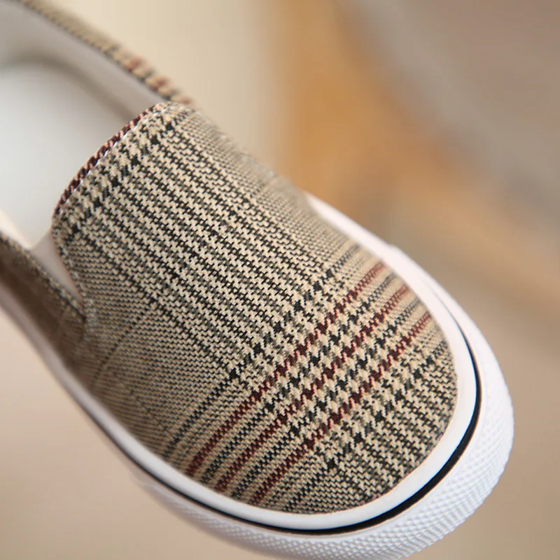 Autumn 2018 Baby Toddler Boy Girl Canvas Plaid Sneakers Little Kid Slip On Casual Plimsolls Children Classic Unisex Design Shoes | Детская
