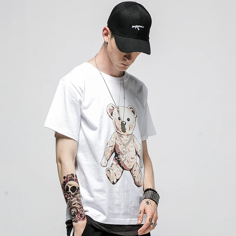 Футболка aelfrec Eden мужская женская с принтом медведя|t shirt|t-shirt mencotton tshirt |