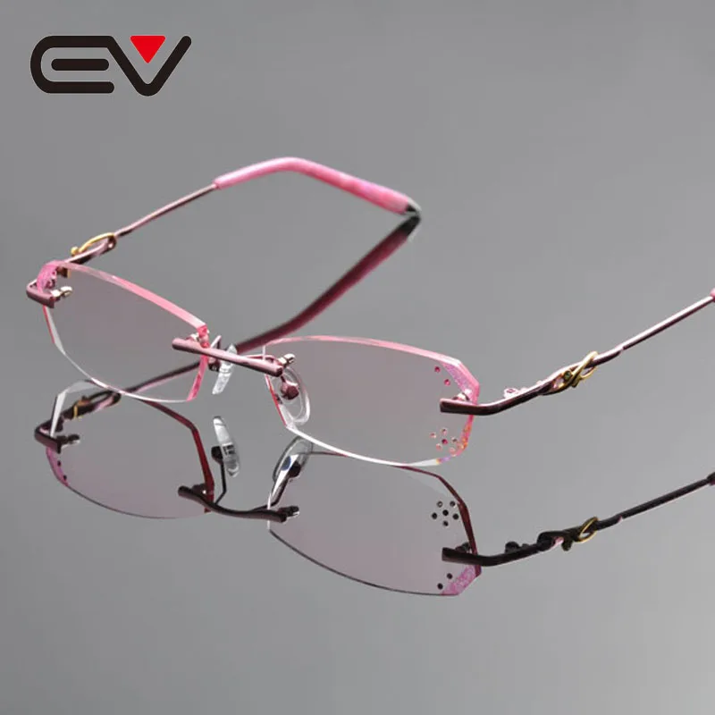 Новинка 2016 брендовые элегантные женские очки без оправы с бриллиантовой оправой