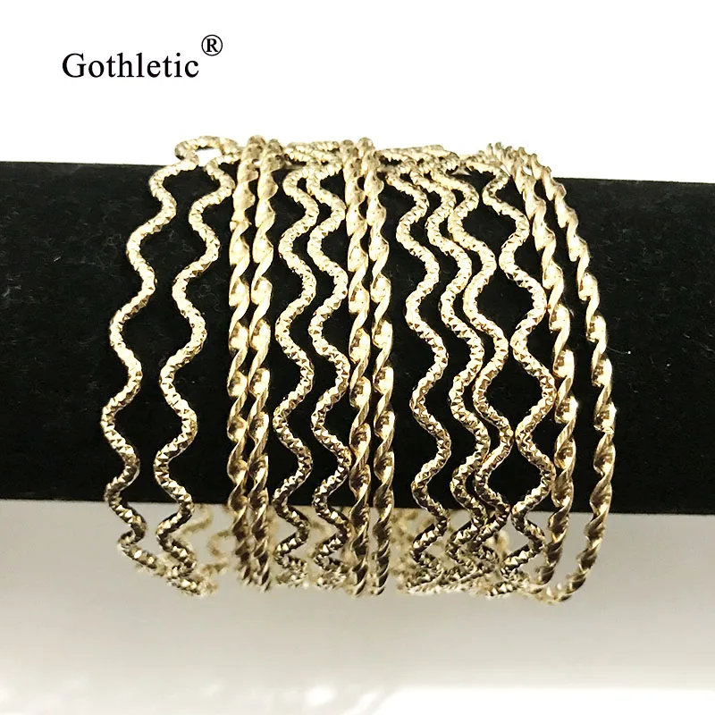 Gothletic 10 19 шт./компл. цветной многослойный браслет в индийском стиле золотого цвета