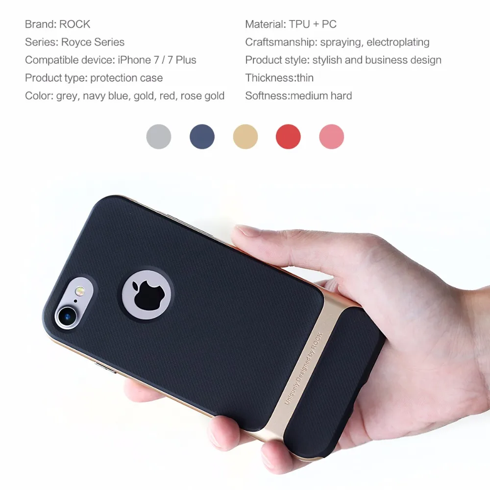 Чехол Royce для iPhone 7, тонкий чехол Rock для iPhone7, защитный тонкий светильник