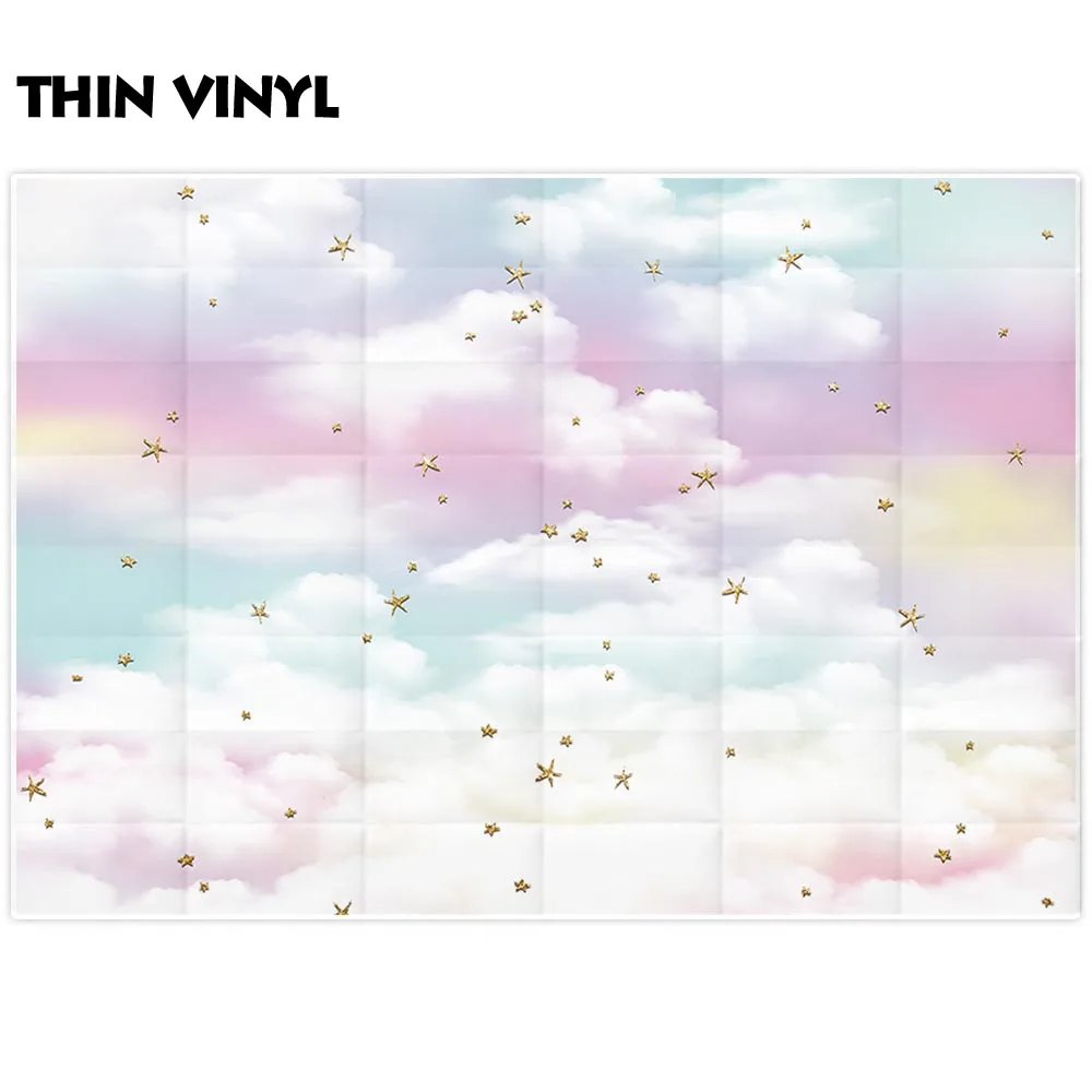 Allenjoy фото фон облака Золотая Звезда красочное небо Дети День Рождения Вечеринка