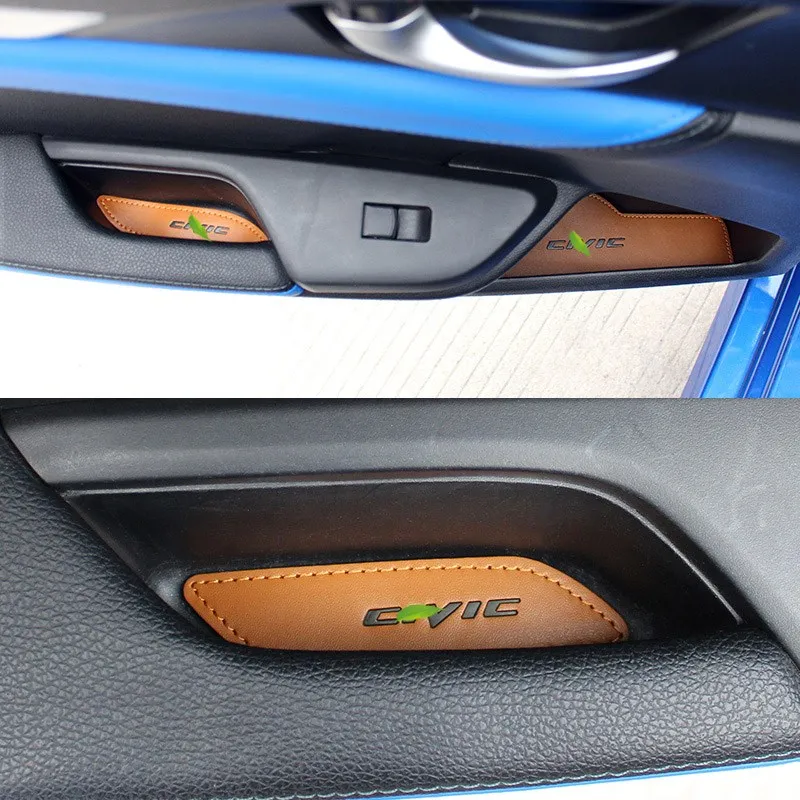 Качество 16 шт. / Компл. Коврик Двери Автомобиля Для Honda Civic 2016 2017 2018 Микрофибры Кожа