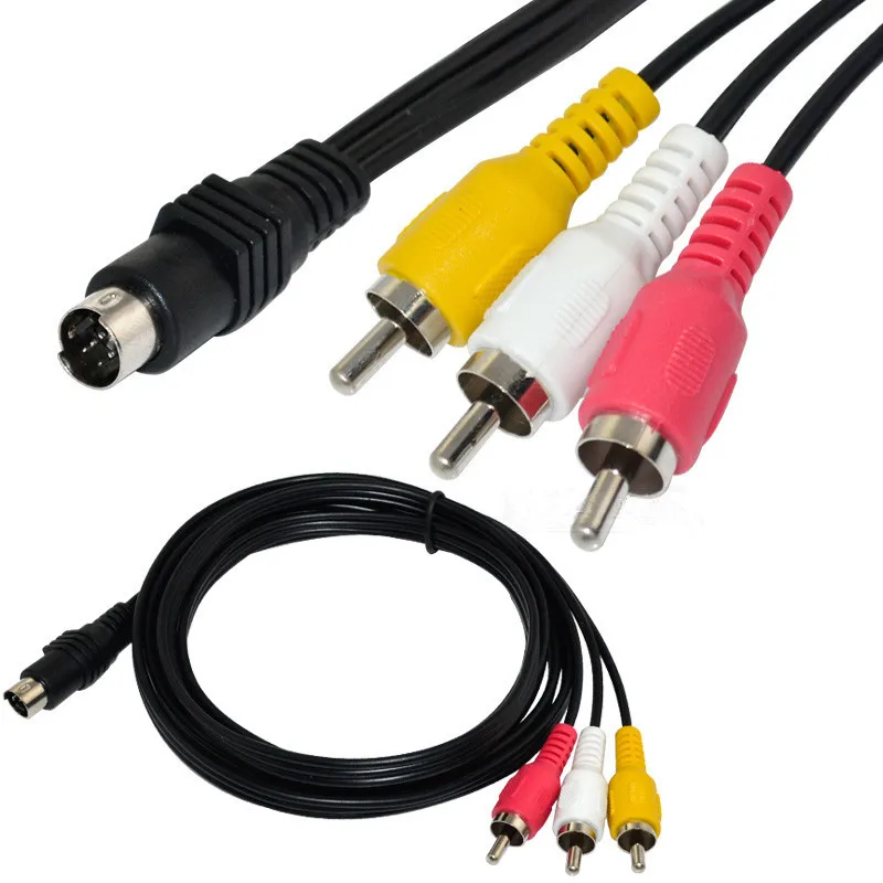 S Video 7 Pin штекер на 3 RCA Мужской Аудио Видео кабель для ПК ноутбука тв 1 8 м|cable for pc|laptop