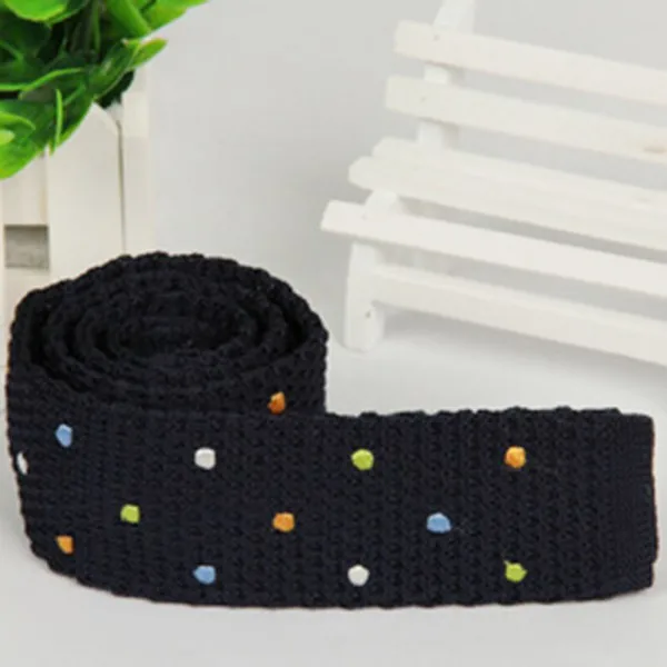 Разные цвета мужской галстук в горошек вязаный узкий обтягивающий тканый |