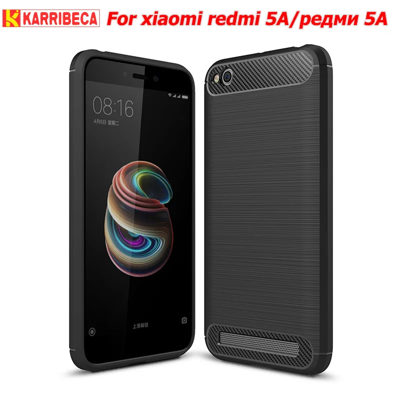 Углеродного волокна Силиконовый case чехол на ксяоми xiaomi redmi 5a чехлы матовый ударопрочный противоударный ТПУ мягкий случае xiomi ксиоми ксаоми хиоми сяоми редми 5a чехол селиконовые бампер чехла чехля силиконовые - Цвет: black