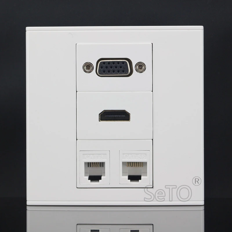 SeTo 86 Тип VGA проектор + телефон Cat3 сеть Cat5e 2 0 HDMI настенная пластина розетка Keystone