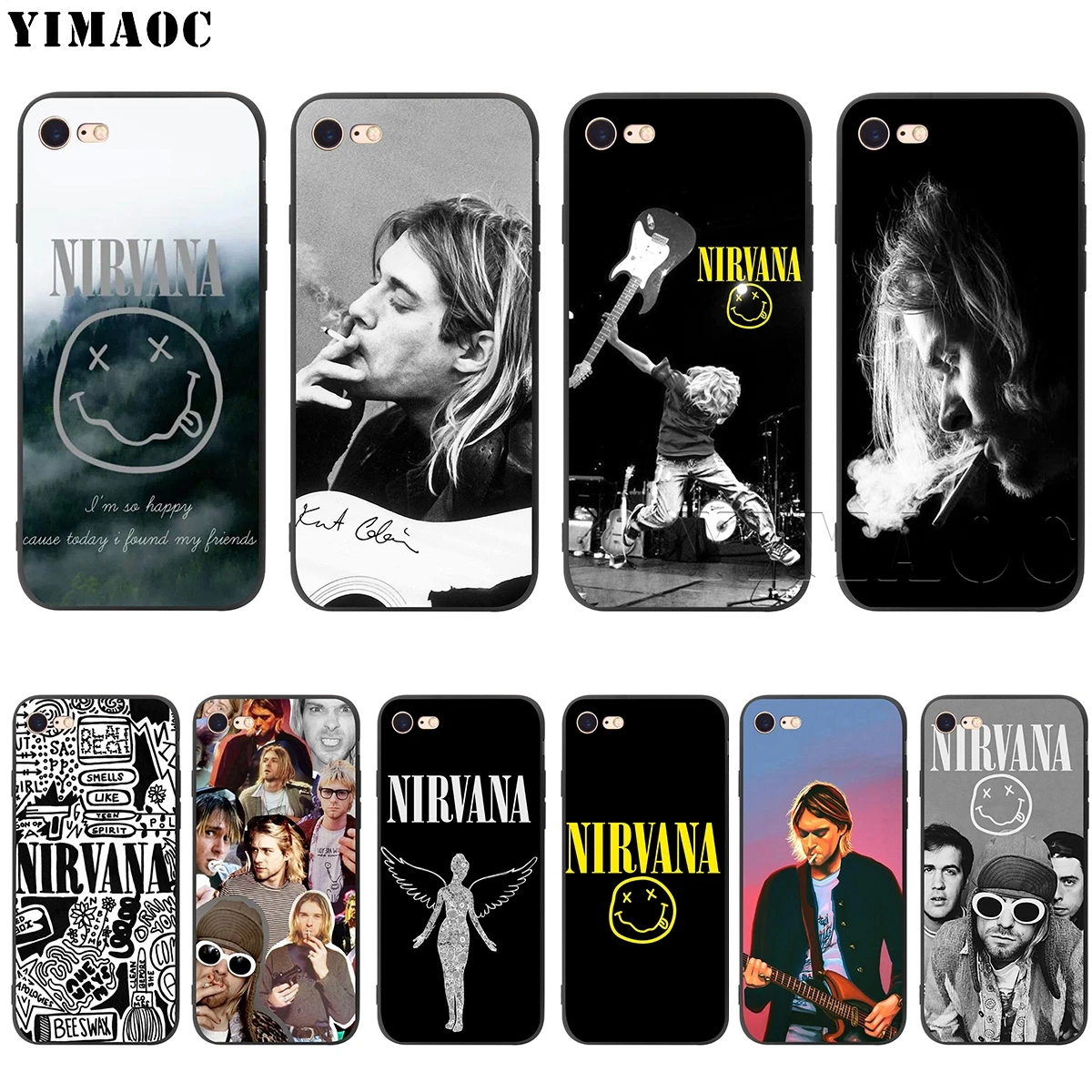 Силиконовый мягкий чехол YIMAOC Nirvana Kurt Cobain для iPhone 11 Pro XS Max XR X 8 7 6 6S Plus 5 5S SE