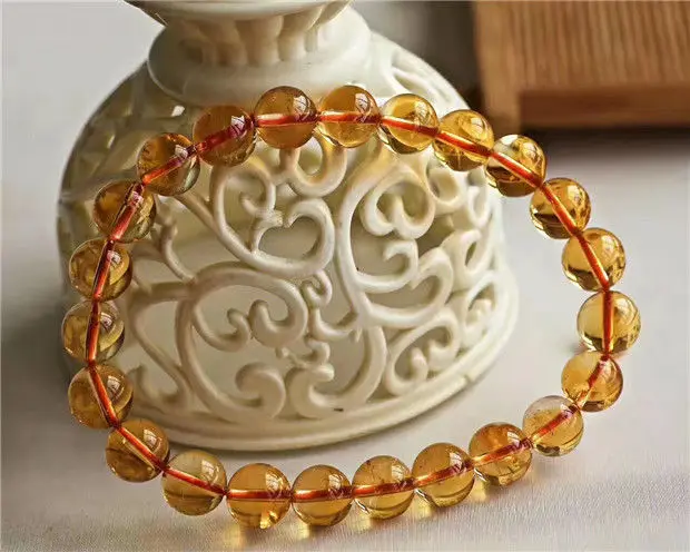 Бесплатная доставка растягивающийся браслет из натурального цитрина кварца