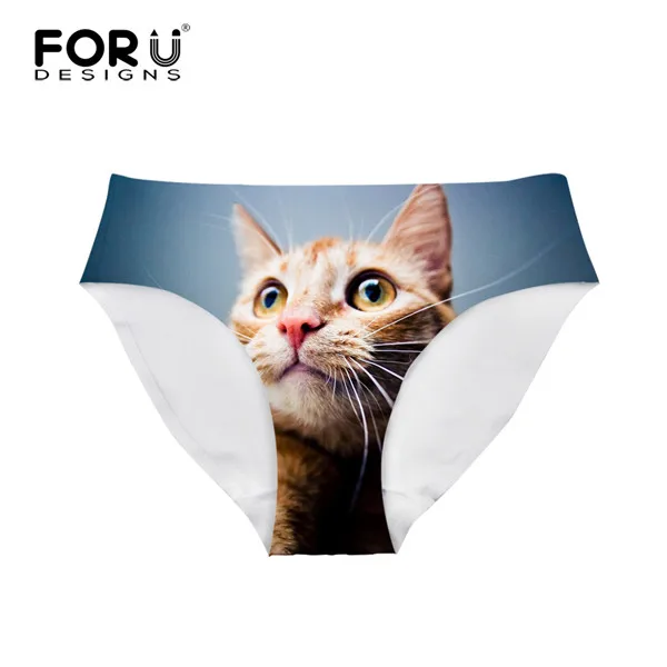 FORUDESIGNS женский сексуальный бесшовный Трусики милый кот 3D печать нижнее белье трусы женские модные женские трусы нижнее белье Calcinha - Цвет: H8053AM
