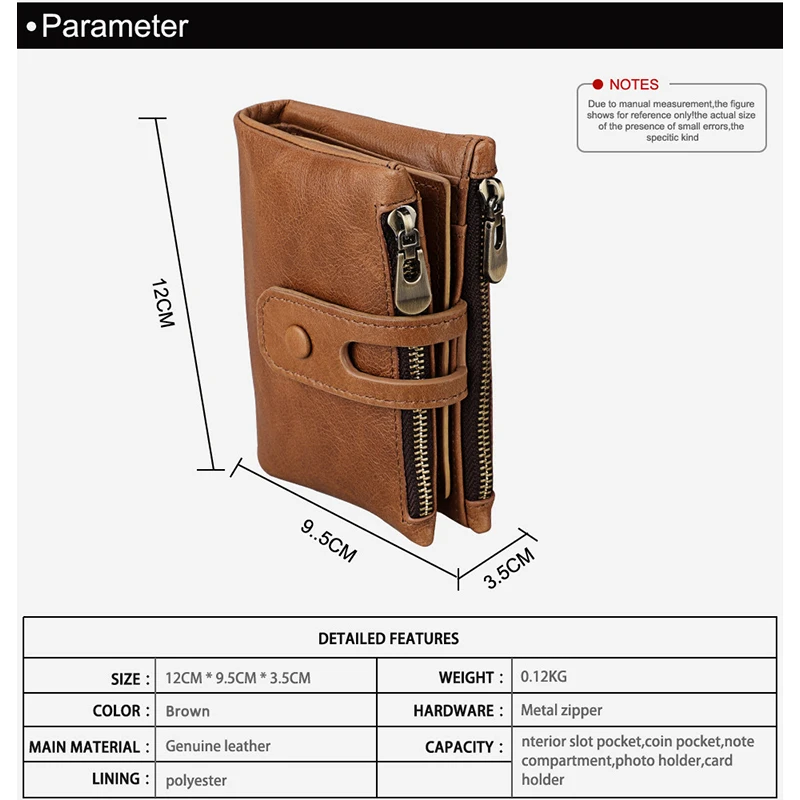 Кошелек из 100% натуральной кожи Rfid мужские кошельки кошелек для монет короткая