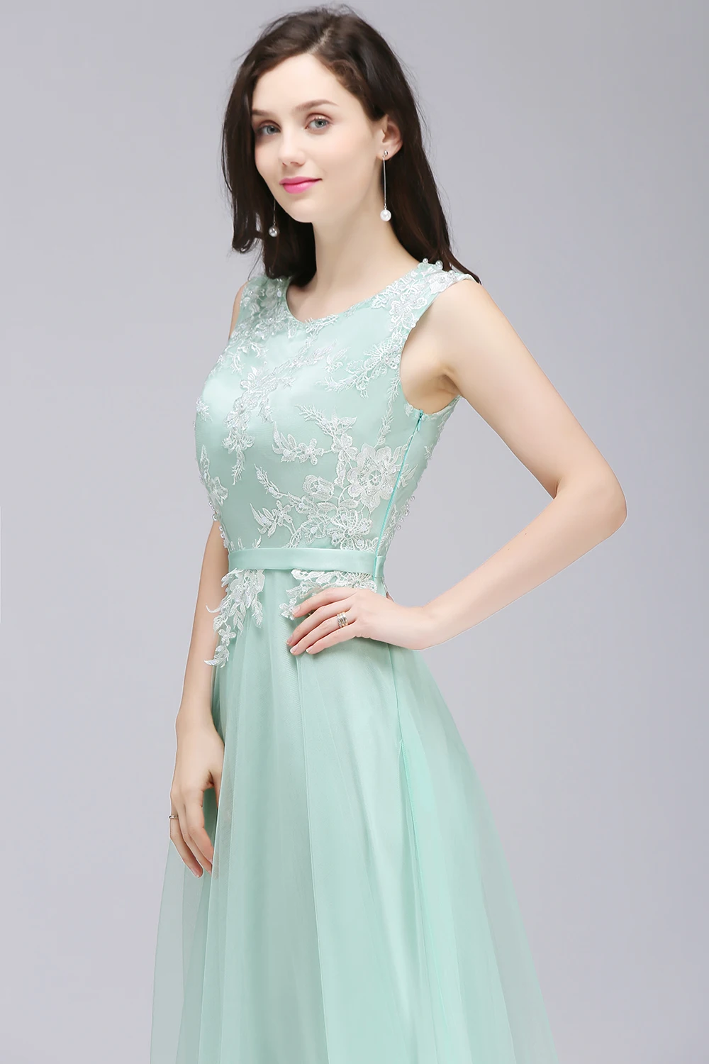 Robe demoiselle d'honneur бордовое розовое мятно-зеленое платье подружки невесты длинное платье подружки невесты свадебное торжественное платье Дешевое