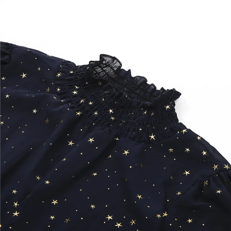 Женская шифоновая блузка с длинным рукавом элегантная Свободная цветочным