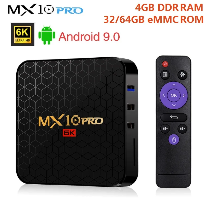 MX10 Pro Smart TV Box Android 9 0 Allwinner H6 четырехъядерный процессор 4 ГБ 32 64 Гб 2 4G WiFi USB3.0
