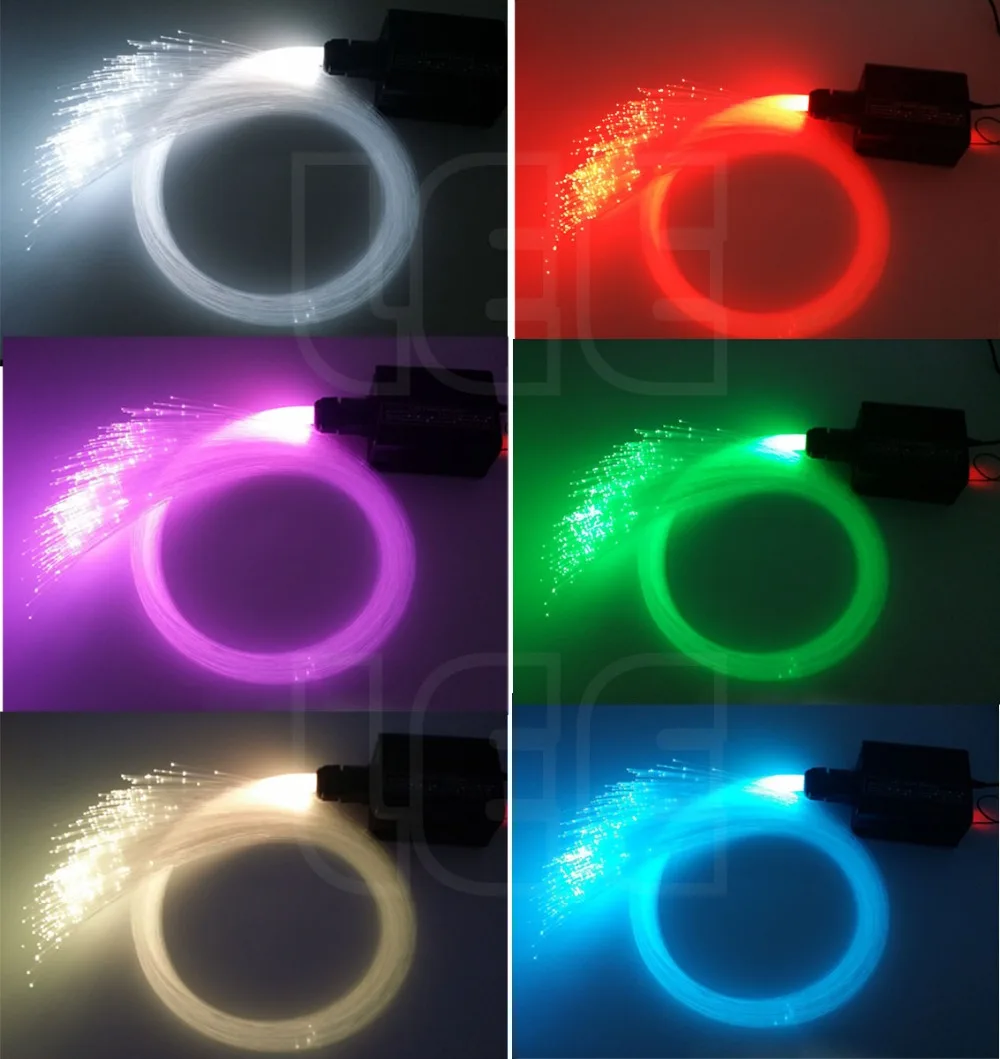 16 Вт RGB LED волоконно оптический потолочный светильник набор смешанных 200 шт. (0 75 мм