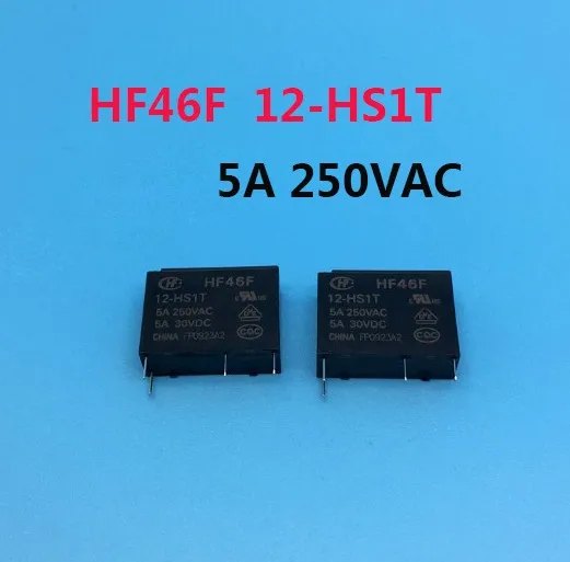 Горячая новинка реле HF46F 12 HS1T 12В 5А 250В переменного тока 4PIN 50 шт./лот|12v 5a relay|relay 5a12v