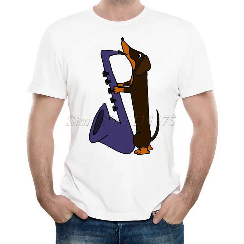 Новое поступление 2019 Мужская забавная футболка с рисунком таксы собаки синего