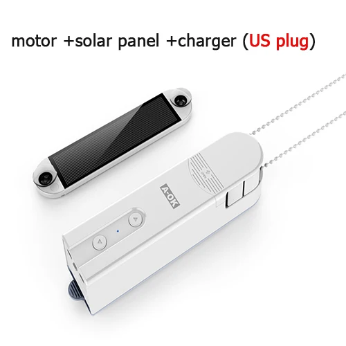 motor with US plug Новое поступление, Bluetooth управление, умный элегантный Европейский цепной двигатель с солнечной панелью, затемняющий ролик, вертикальная Венецианская штора зебры - Цвет: motor with US plug