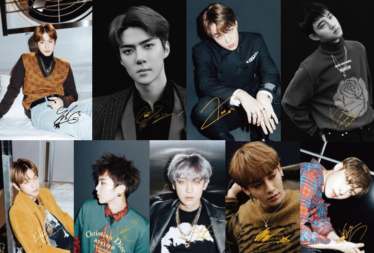 [MYKPOP] EXO роскошный подарочный набор CD+ открытка+ Фотокнига+ держатель для фотографий+ нагрудник+ браслет+ закладки+ наклейки+ бумажный пакет SA18110706