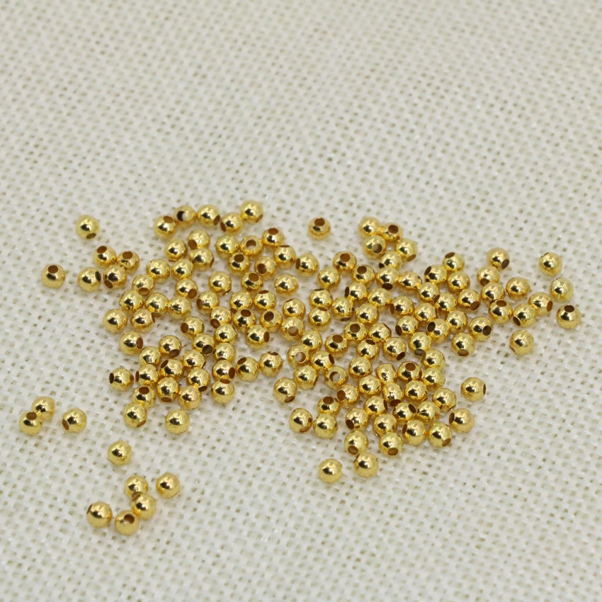 Оптовая цена 500 шт./лот Золотые круглые бусины 3 мм разделители аксессуары