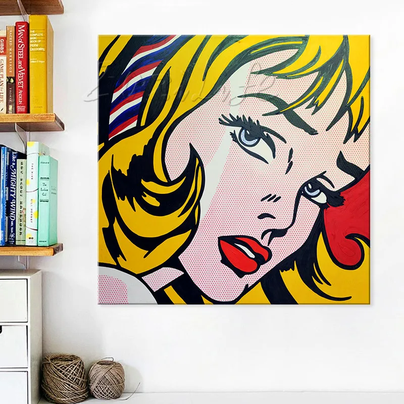 Lichtenstein Pop Art мультяшная картина маслом на холсте Ручная роспись Настенная картина для гостиной Andy Warhol домашний Декор 5