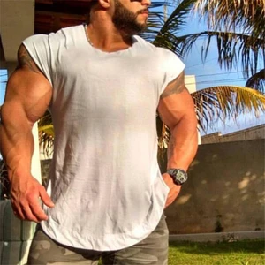 Бренд Фитнес Мужская одежда 2021 Новый Мышцы Твердые тренажерный зал топы на бретельках жилет в стиле хип-хоп Уличная одежда стройная фигура рубашка без рукавов