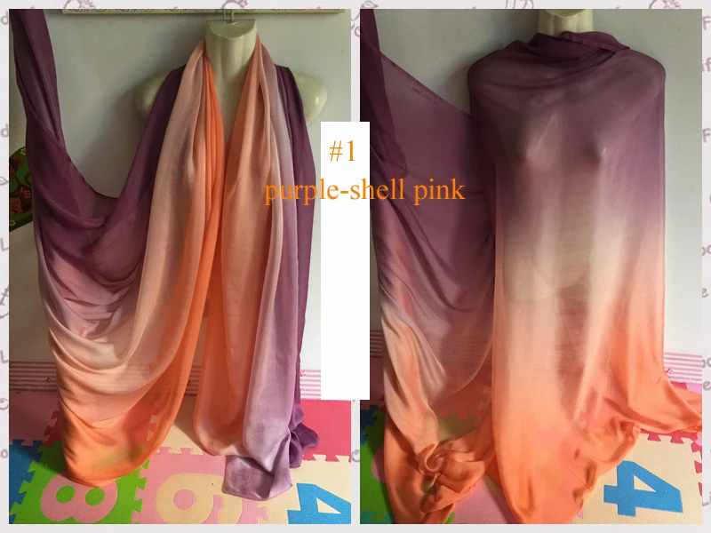 Чистый шелк шифон Материал Градиент Ombre шелковые ткани|ombre silk fabric|silk fabricchiffon material |