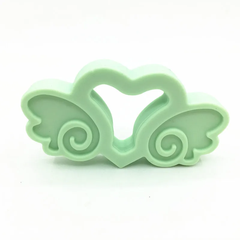 mint green Мини красочные силиконовые бусины ювелирные изделия кремния детские зубные кольца силиконовые жевательные бусины, Еда Золото diy бусины подвесной Прорезыватель для зубов - Цвет: mint green