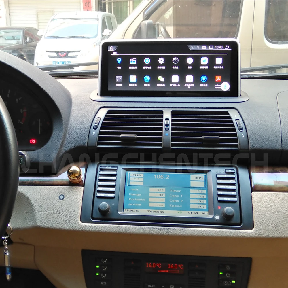 Новейший Android 9 0 64G для BMW X5 E53 Px6 Bluetooth WiFi мультимедийный автомобильный gps навигатор