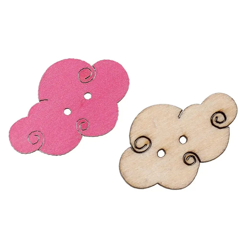 Кнопка скрапбукинга для шитья древесины с двумя отверстиями цвета фуксии 3 0 см x 19