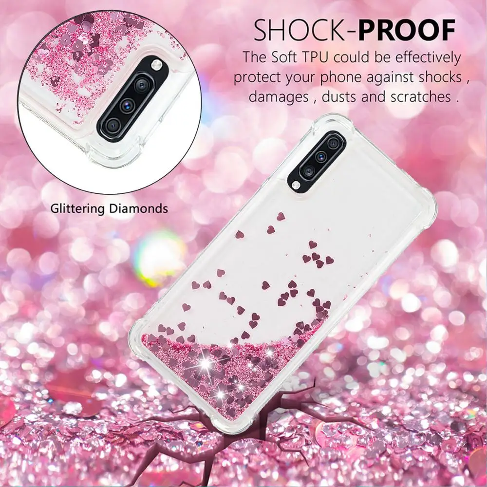 Soft Fashion Love Heart Quicksand Liquid Silicone Phone Case for Google Pixel 3 Google Pixel 3a XL Air Cushion Corner Shockproof