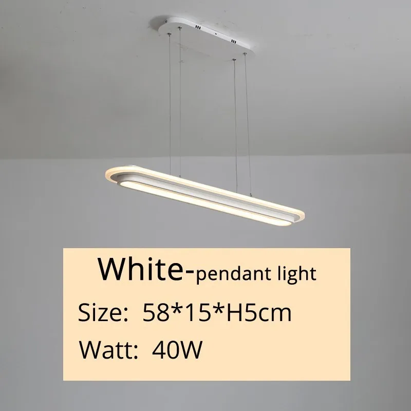 white 58cm pendant Черно-белые люстры для гостиной, прихожей, коридора, освещение, лампа, современный домашний светильник, лампадарио, люстры - Цвет абажура: white 58cm pendant