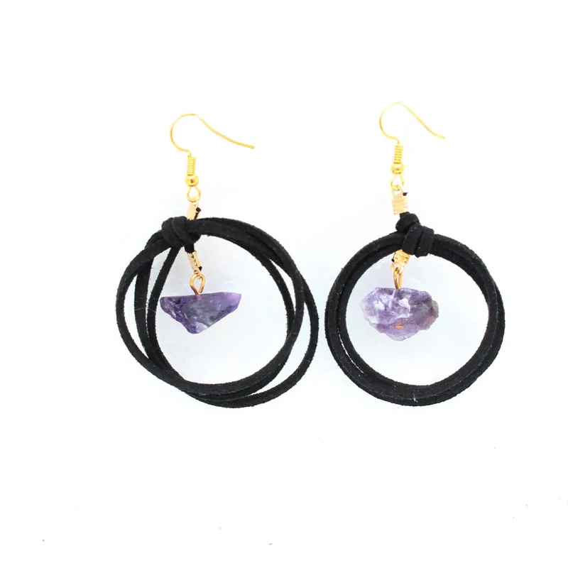 Женские серьги подвески ручной работы hzew из натурального камня богемные