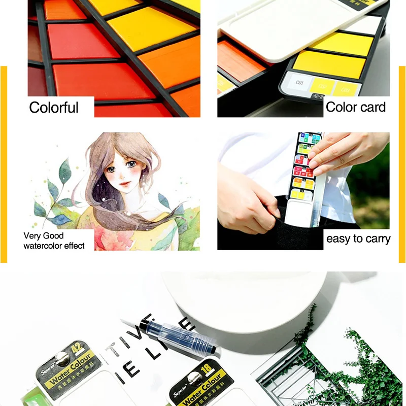 25 цветов пигмент набор красок сплошной акварелью с для рисования живопись воды