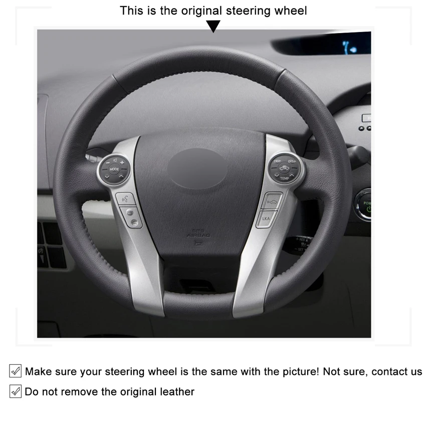 Чехол рулевого колеса автомобиля MEWANT из натуральной кожи для Toyota Prius 30(XW30) 2009 2015