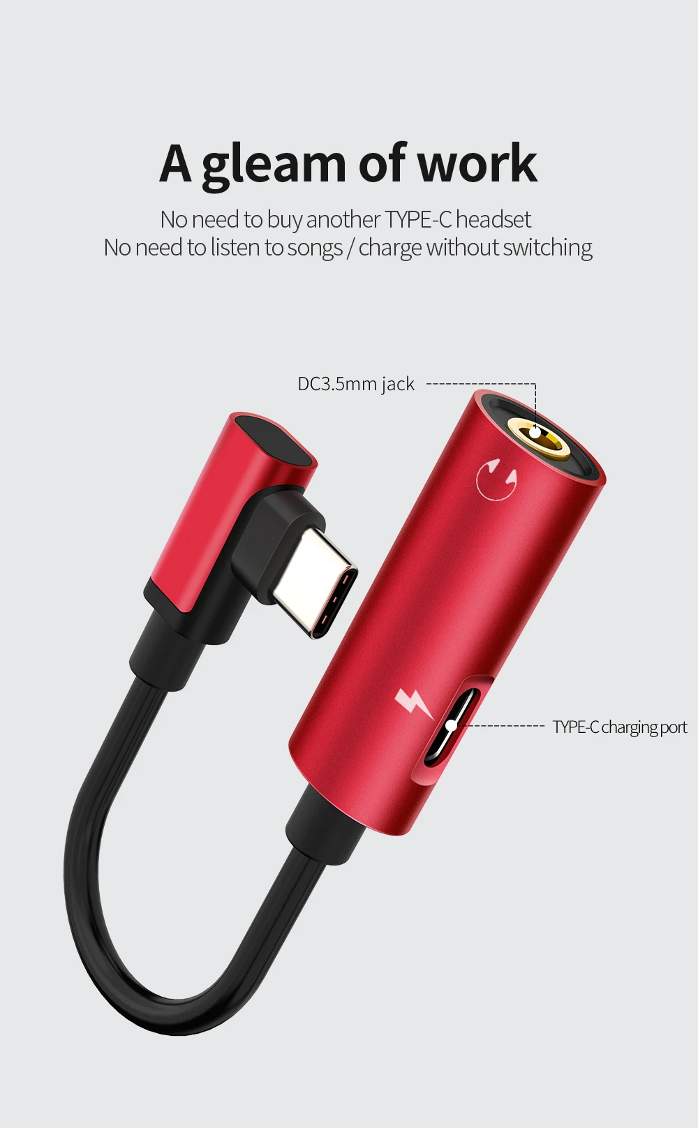 Mcdodo USB Type C Audio Cable Adapter USB C To 3.5mm Jack Splitter Earphone Adapter Aux Audio Connector for Huawei Xiaomi Redmi