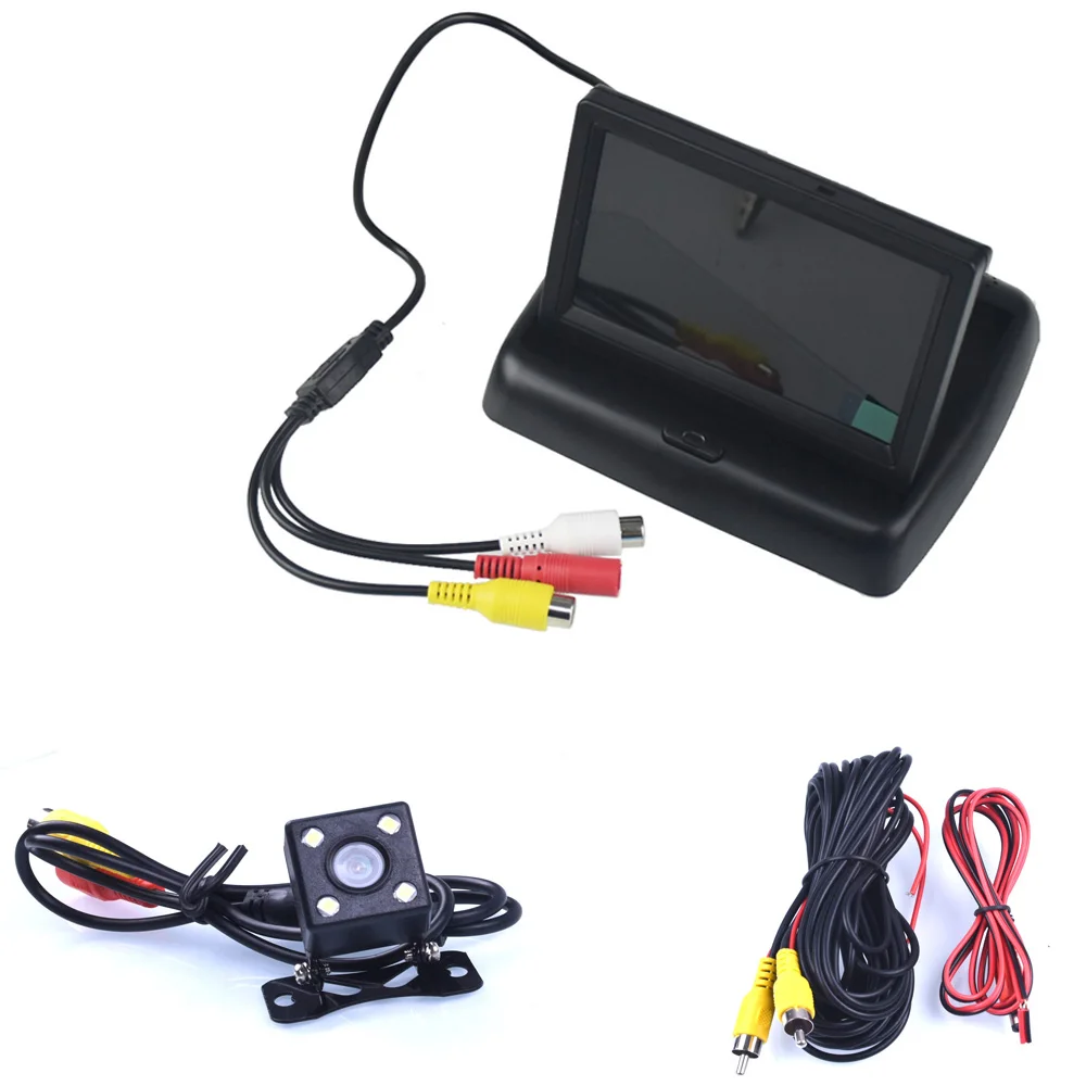 HD CCD 4 3 &quotцветной TFT LCD Складной автомобильный парковочный монитор S DC 12V с камерой