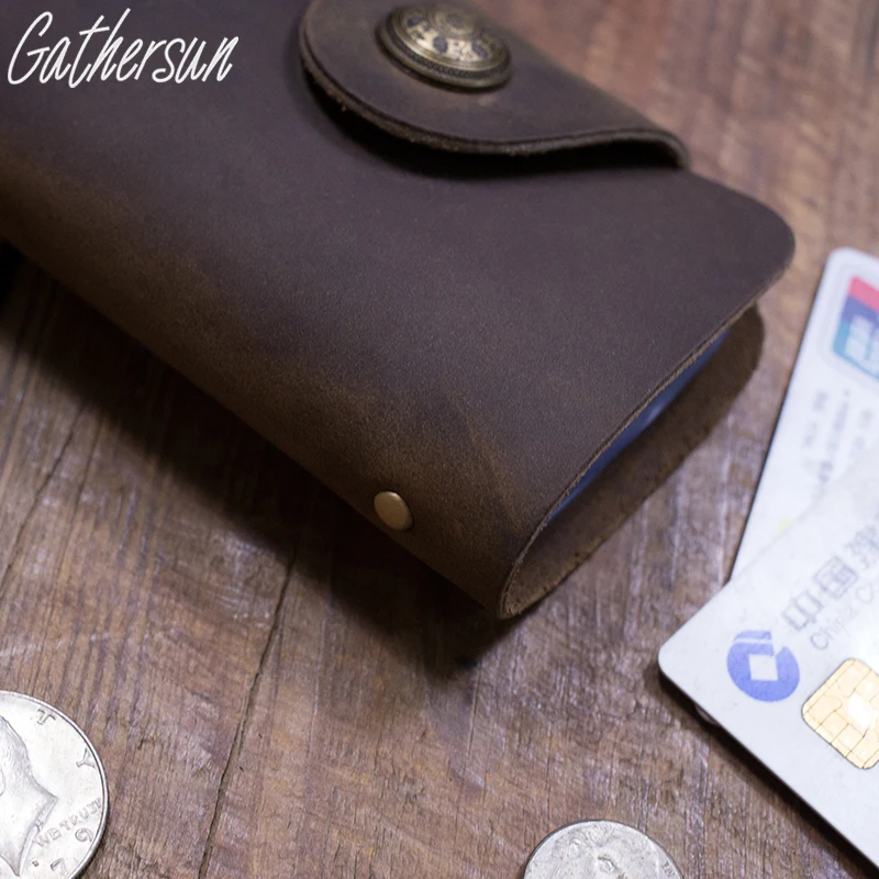 Gathersun бренд ручной работы из натуральной воловьей кожи винтажный набор карт банк
