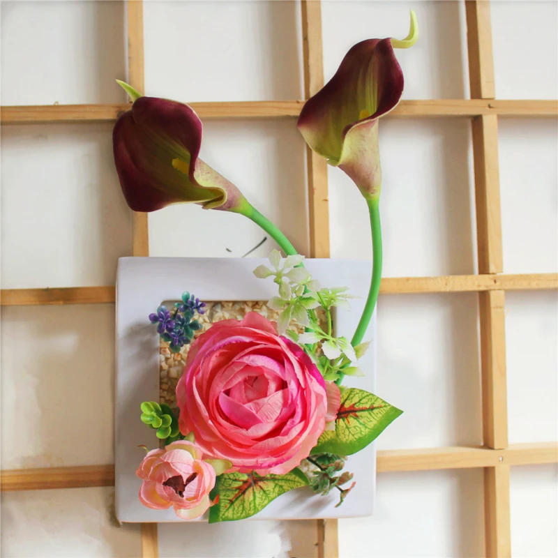 3D креативная Metope Rose Calla Lily растения суккуленты имитация дерева фоторамка