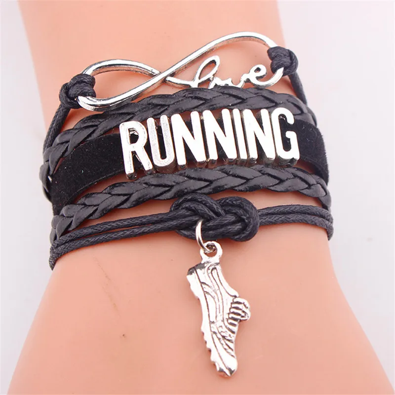 Бесконечность любовь для бега браслет Шарм и браслеты спортивные женские