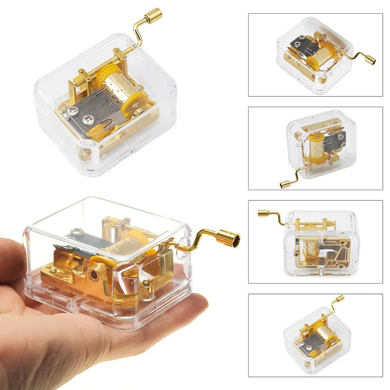 2019 Новый мини Забавный ручной механизм антикварная прозрачная музыкальная