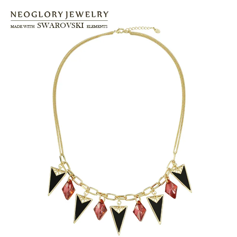 

Neoglory, длинное ожерелье с кристаллами, Модные Акриловые треугольники, вечерние, подарок, распродажа, украшенные кристаллами Swarovski