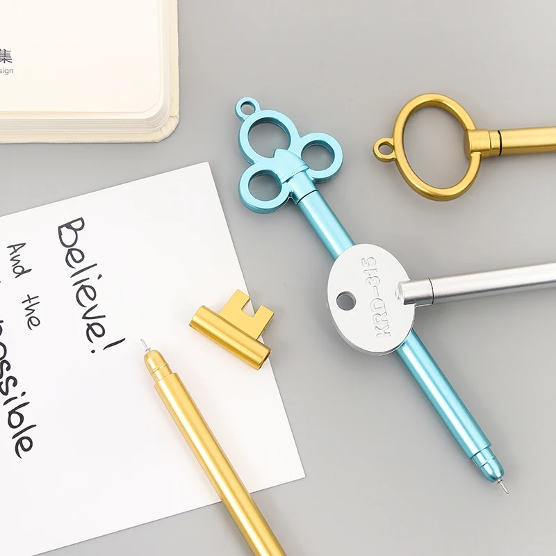 12 шт./лот креативные винтажные гелевые ручки в форме ключей 0 5 мм с черными