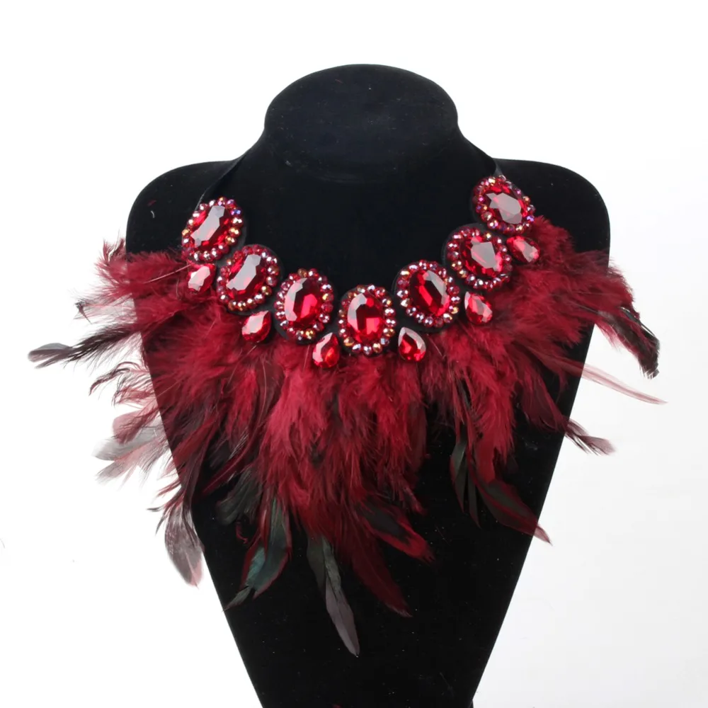 ZMZY ожерелье ювелирные изделия 5 цветов в наличии винтажное с черными перьями