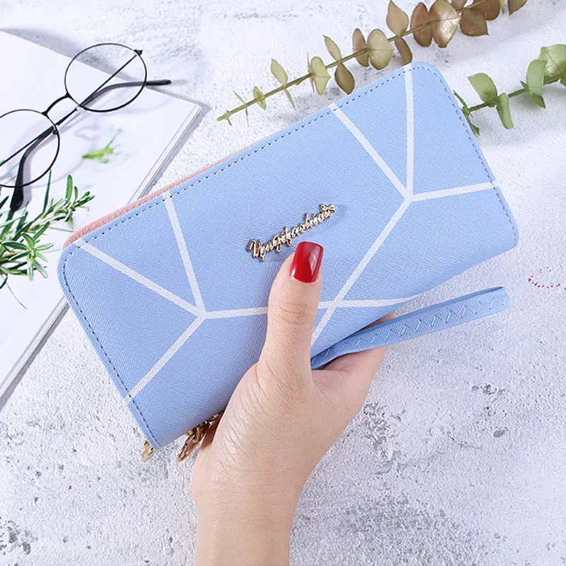 Blue UHHBCCR браслет женский длинный клатч кошелек большой емкости кошельки женский кошелек женские кошельки телефон карманный держатель для карт Carteras - Цвет: Blue