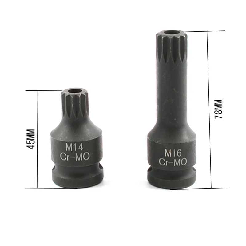 1/2 inch Impact сплайн гнездо бит Набор M14-M18 пневматический электрический ключ сокета хромомолибденовый Авто Ремонт Инструменты M14 M16 M18